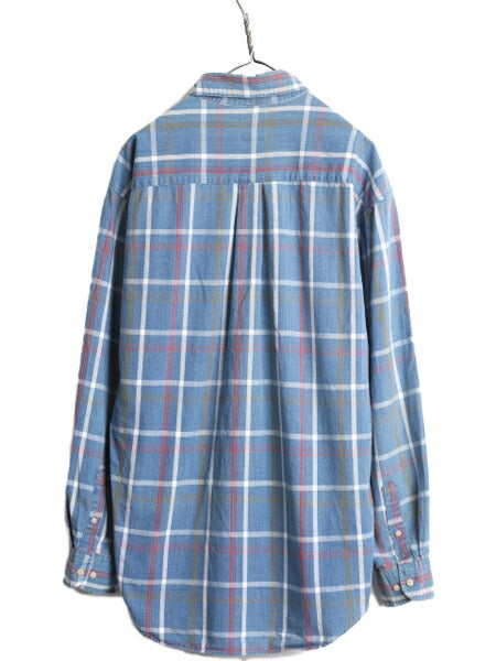 90s OLD GAP チェック 長袖 ボタンダウン シャツ メンズ L / 90年代 オールド ギャップ 紺タグ 旧タグ コットン ポケット付き マルチカラー