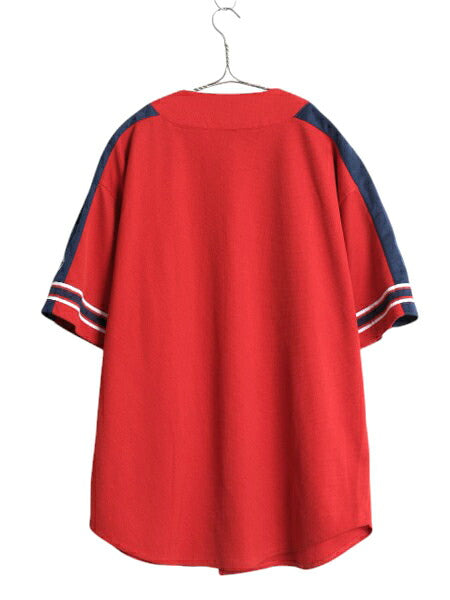 90s インディアンズ ベースボール シャツ メンズ L / オールド MLB オフィシャル スターター 大リーグ ユニフォーム ゲームシャツ ジャージ