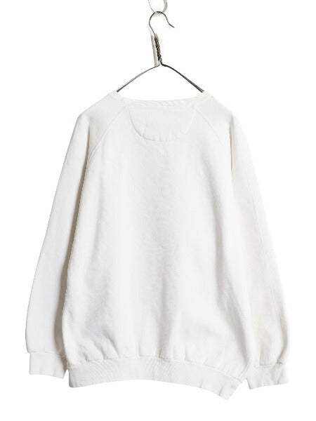 80s チャップス ラルフローレン ビッグ ロゴ 刺繍 スウェット メンズ XL 小さめ L ヴィンテージ ポロ トレーナー 裏起毛 ヘビーウェイト 白