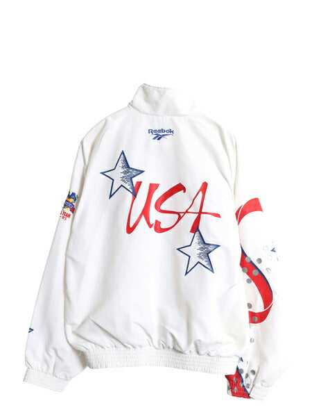90s USA製 リーボック ナイロン トラック ジャケット メンズ S オールド ウィンドブレーカー フルジップ ハイネック メッシュ ライナー付き