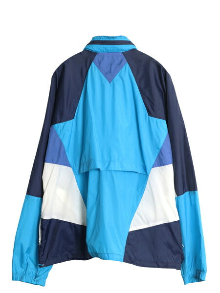 90s ナイキ フルジップ ナイロン トラック ジャケット メンズ L 古着 初期 銀タグ オールド ウインドブレーカー ブルゾン 収納 フード 薄手