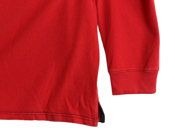 00s ポロ ラルフローレン ボーダー 長袖 ラガーシャツ メンズ XL 00年代 オールド ラグビー 長袖シャツ ヘビーウェイト 大きいサイズ 赤 黒