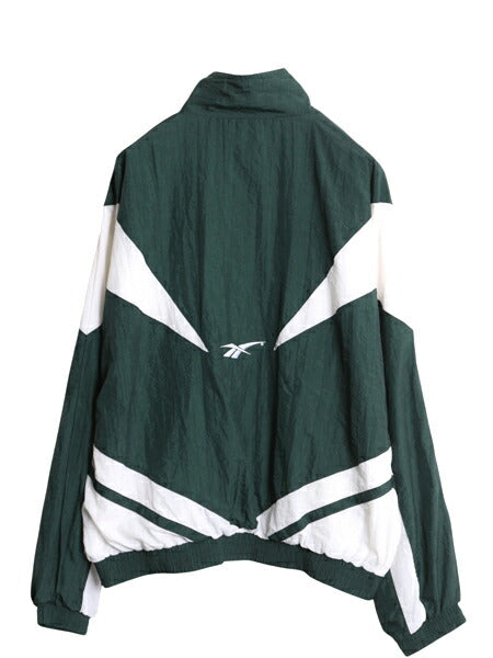 90s リーボック フルジップ ナイロン トラック ジャケット メンズ M / オールド ウインドブレーカー シャカシャカ ハイネック ワンポイント