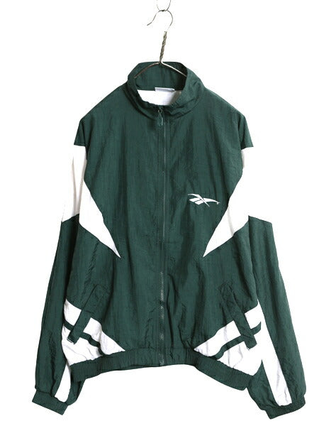 90s リーボック フルジップ ナイロン トラック ジャケット メンズ M / オールド ウインドブレーカー シャカシャカ ハイネック ワンポイント