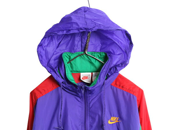 90s ナイキ フルジップ ナイロン ジャケット メンズ XL / 初期 銀タグ オールド 大きいサイズ スウッシュ ウインドブレーカー ジャンパー