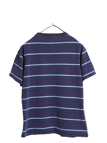 70s 80s SCENES ボーダー 半袖 Tシャツ メンズ レディース S 程 古着 ヴィンテージ サーフ シングルステッチ 100% コットン ヘビーウェイト