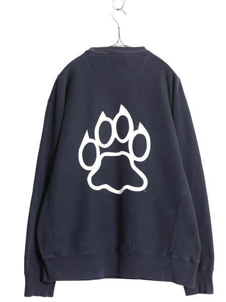 00s チャンピオン 両面 カレッジ プリント スウェット メンズ L / オールド リバースウィーブ タイプ ヘビーウェイト トレーナー 裏起毛 紺