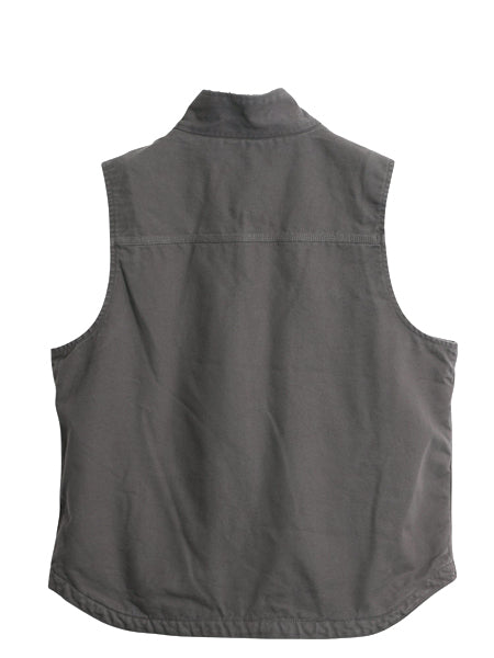 US企画 カーハート モックネック ダック ベスト メンズ L 裏 ボア パイル フリース フルジップ ハイネック ワーク 重ね着 前開き 企業 灰