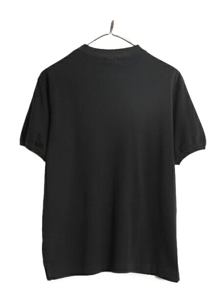 80s USA製 チャンピオン ワンポイント 半袖 Tシャツ メンズ M ヴィンテージ Champion 100% ストレッチ コットン ヘビーウェイト 目付き 黒