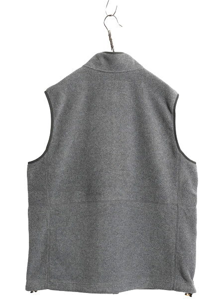 エルエルビーン フリース ベスト メンズ XL 古着 アウトドア 重ね着 前開き フルジップ ハイネック ワンポイント 大きいサイズ シンプル 灰