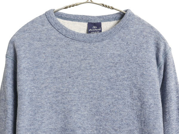 90s USA製 デュオフォールド 2レイヤー 長袖 Tシャツ メンズ L / オールド ロンT アンダーシャツ 無地 ストレッチ インナー カットソー 青
