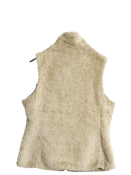 パタゴニア ロスガトス フリース ベスト レディース М 程/ ハイ パイル ボア 重ね着 前開き フルジップ アウトドア ハイネック ベージュ