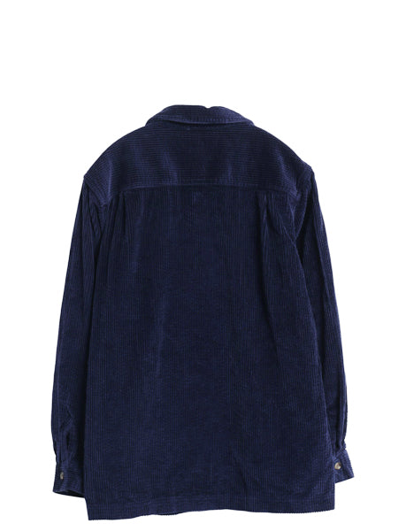 エルエルビーン 太畝 コーデュロイ 長袖 シャツ レディース S アウトドア 長袖シャツ ヘビーウェイト ボックス ゆったり シンプル 無地 紺