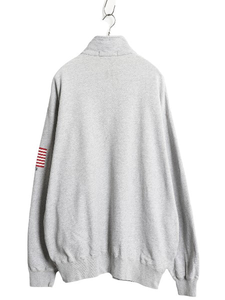 90s ポロ ラルフローレン ハーフジップ USA プリント スウェット メンズ XL / オールド ハイネック トレーナー 星条旗 裏起毛 大きいサイズ
