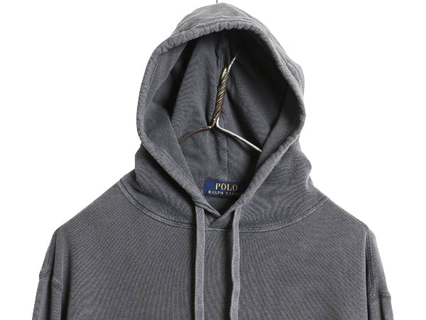 ポロ ラルフローレン スウェット フード パーカー メンズ M / トレーナー 長袖 Tシャツ ロンT 裏起毛なし ワンポイント ストレッチ 薄手 灰
