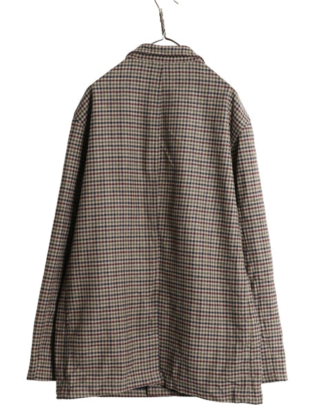 イギリス製 PERCIVAL ステンカラー ハーフ コート メンズ XL / 古着 ガンクラブ チェック ウール 混 ジャケット マルチカラー 大きいサイズ