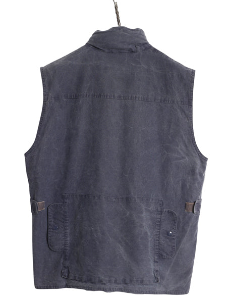 80s バナナリパブリック サファリ ベスト メンズ L / 旧タグ ヴィンテージ 収納 フード ハンティング フィッシング アウトドア フルジップ