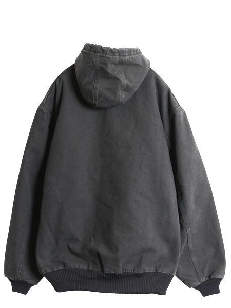 US企画 カーハート アクティブ ジャケット メンズ XL ワーク ダック パーカー 中綿 キルティング ライナー ブルゾン 大きいサイズ 黒 企業