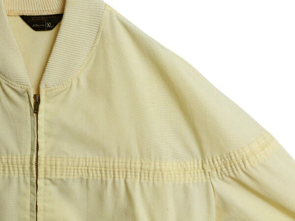 70s ★ JCPENNY ダービー タイプ ジャケット メンズ XL / 古着 ヴィンテージ フルジップ カップショルダー スイングトップ 大きいサイズ 黄