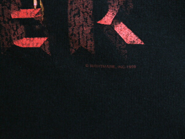 90s ★ アリスクーパー フォト プリント Tシャツ メンズ XL 古着 イラスト グラフィック バンド ロック モックネック シングルステッチ 黒