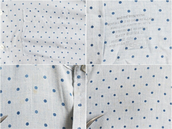 70's ARROW Kent Collection アロー ドット 水玉 総柄 長袖シャツ (15 1/2 M 程)