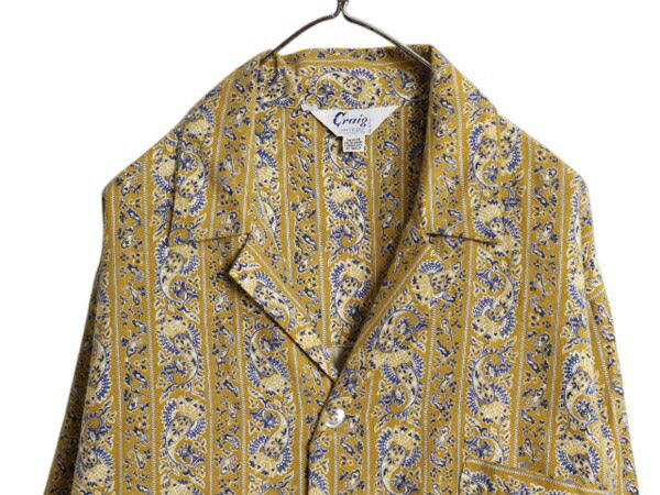 デッドストック 50s 60s ★ ペイズリー 総柄 パジャマ セットアップ メンズ XL ヴィンテージ プリント フランネル シャツ イージー パンツ