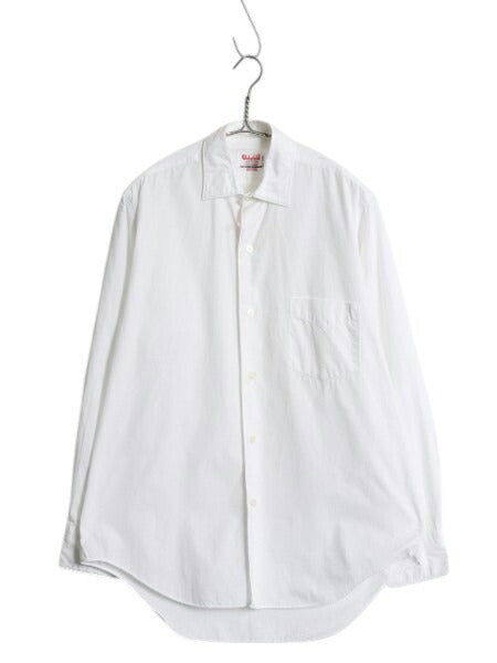 60s ★ Wedgefield 100% コットン 長袖 シャツ メンズ S / 古着 ヴィンテージ ポケット付き ドレス ワイシャツ フォーマル 無地 白 日本製