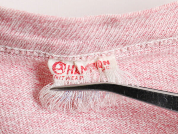 60's ランタグ Champion チャンピオン 染み込み カレッジ プリント 半袖 Tシャツ (S)