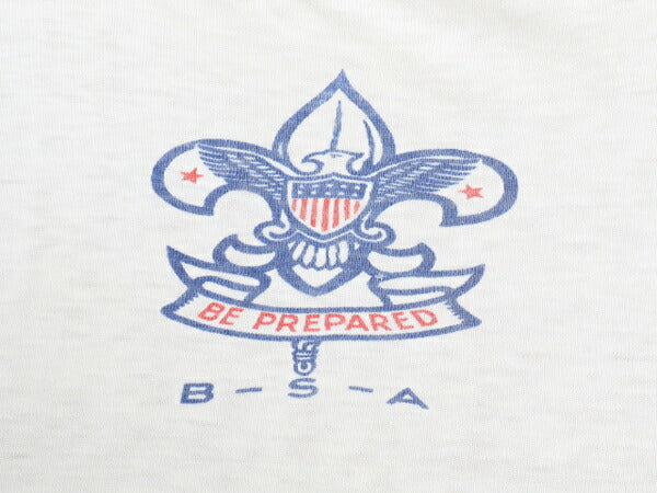 60's BSA Boy Scout of America ボーイスカウト 染み込み プリント 半袖 Tシャツ (S程)
