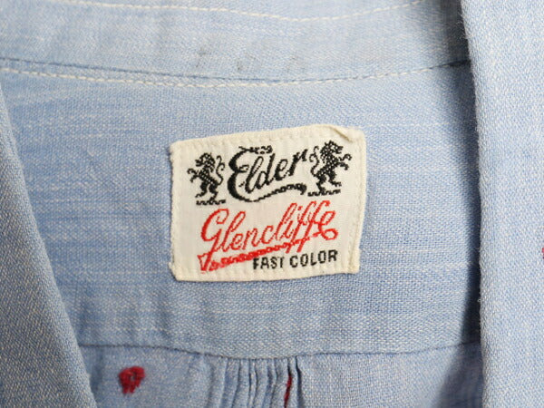 60's Elder ドット 総柄 マチ付き 半袖 コットン シャツ (M程)