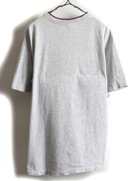 90s Champion チャンピオン 100% コットン 二重リブ ビッグ ロゴ 刺繍 半袖 Tシャツ (L)