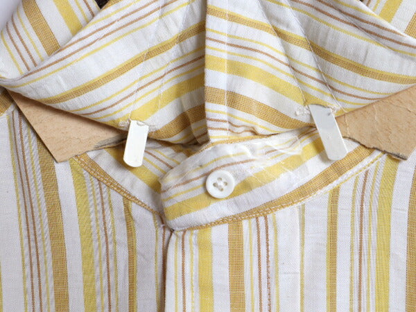 デッドストック 70s USA製 ★ NORMAN ストライプ 半袖 シャツ メンズ M / 新品 70年代 ヴィンテージ ポケット付き 半袖シャツ マルチカラー