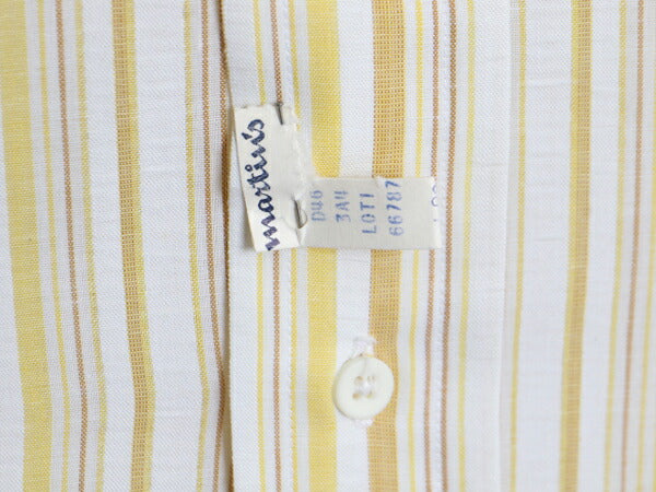 デッドストック 70s USA製 ★ NORMAN ストライプ 半袖 シャツ メンズ M / 新品 70年代 ヴィンテージ ポケット付き 半袖シャツ マルチカラー