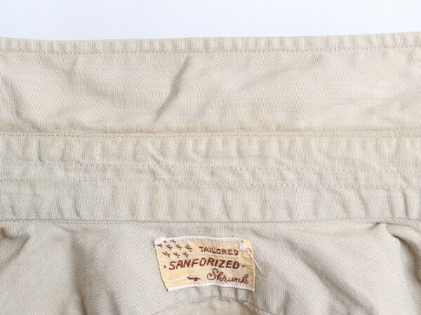 ~60's TAILORED マチ付き コットン ポプリン 長袖 ワーク シャツ (141/2 S程)