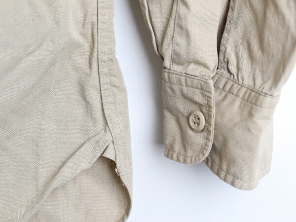 ~60's TAILORED マチ付き コットン ポプリン 長袖 ワーク シャツ (141/2 S程)