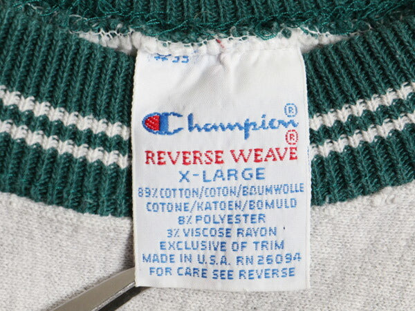 90s USA製 Champion チャンピオン リバースウィーブ リブライン スウェット トレーナー (XL)