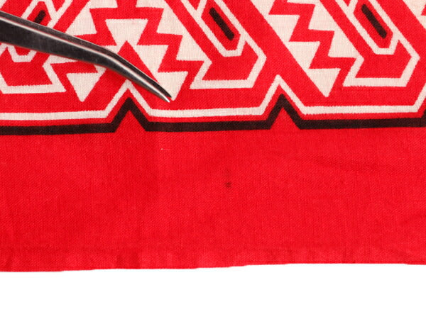 60s ★ タイガー ブランド ネイティブ柄 バンダナ / 小物 ヴィンテージ 虎 幾何学 総柄 セルビッジ 耳付き コットン ハンカチ スカーフ 赤