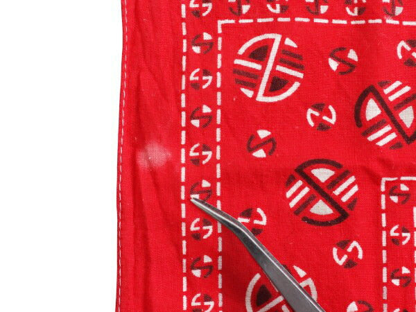 60s USA製 ★ WAMCRAFT コーヒービーンズ 柄 バンダナ / 小物 ヴィンテージ トライバル セルビッジ 耳付き コットン ハンカチ スカーフ 赤