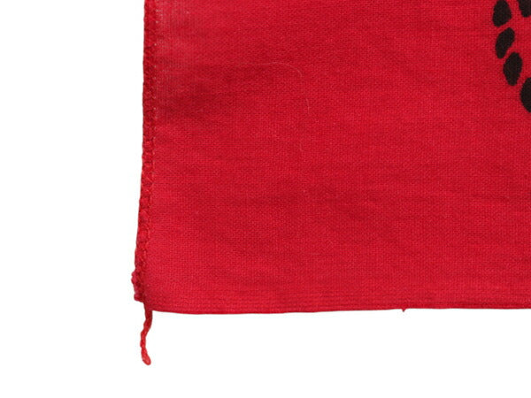 デッドストック 90s USA製 ★ ラングラー 縄文字 ロゴ バンダナ / ハバハンク ウエスタン ワーク セルビッジ 耳付き コットン ハンカチ 赤