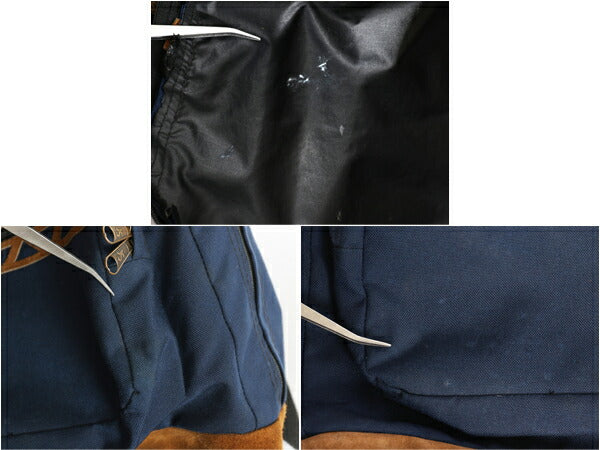 80s 98s USA製 ★ ジャンスポーツ ボトムレザー ナイロン リュックサック / ヴィンテージ アウトドア カバン デイパック バックパック 本革