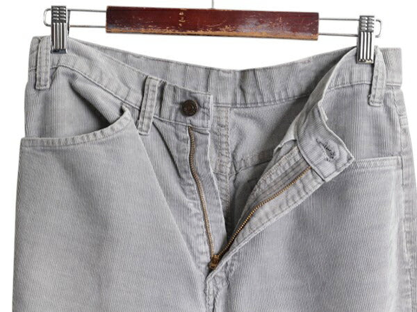 80s USA製 ★ リーバイス 519 コーデュロイ パンツ メンズ 実寸 31 33 程 80年代 ヴィンテージ Levis スリム ストレート 細畝 42 TALON 灰