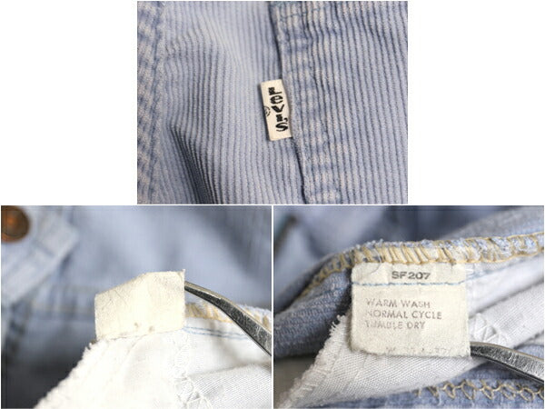 80s USA製 ★ リーバイス 519 コーデュロイ パンツ メンズ 実寸 32 32 程 古着 80年代 ヴィンテージ Levis スリム ストレート 細身 細畝 青