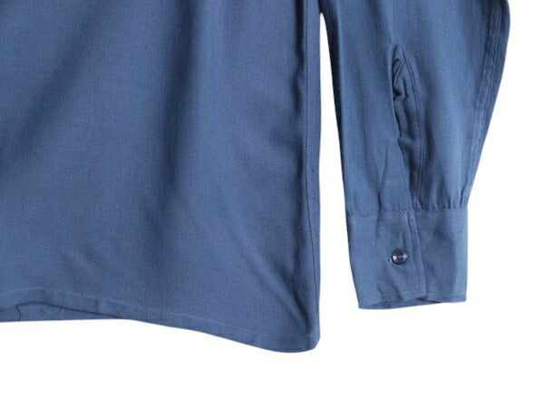 デッドストック 40s ★ BVD レーヨン 長袖 シャツ メンズ L 程 新品 40年代 USA製 ヴィンテージ ボックス フラップポケット ブルー 無地 青