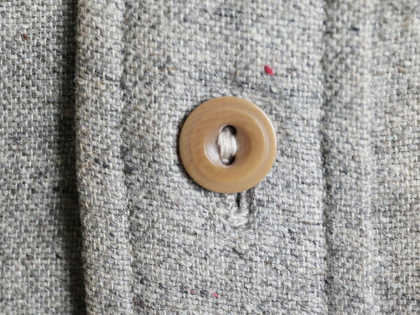 30's ビンテージ ★ BIG YANK ビッグヤンク チンストラップ 付き 長袖 ごま塩 ウール シャツ ( メンズ 男性 L 程) 30年代 古着 マチ付き