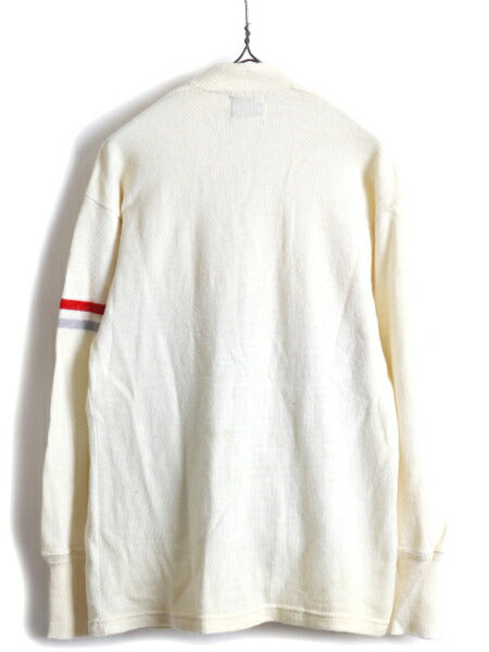 60's Jacobsen's パッチポケット付き 長袖 ウール ニット カーディガン (M程)