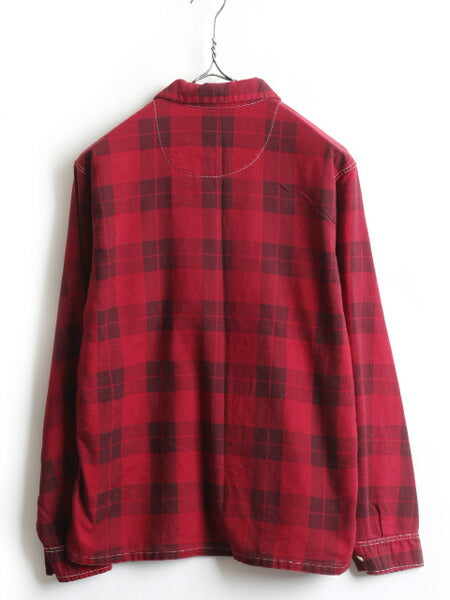 60's USA製 Snssex チェック柄 コットン ボックス 長袖 シャツ (M 程)