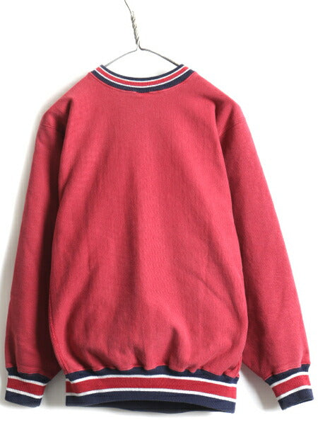 90s USA製 Champion チャンピオン リバースウィーブ リブライン ロゴ刺繍 スウェット トレーナー (L)