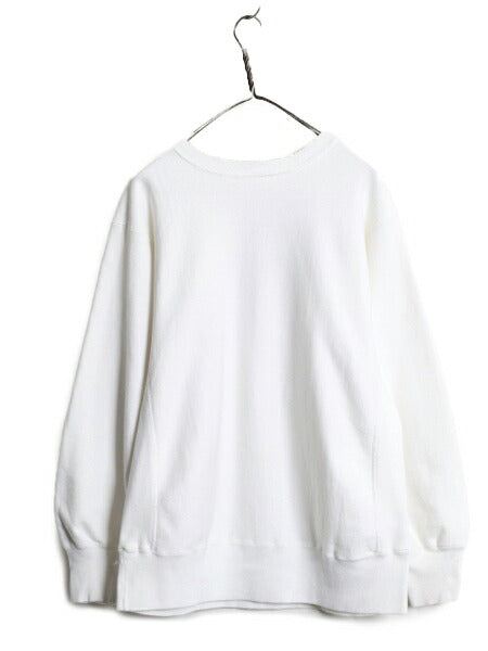 80s USA製 ★ チャンピオン リバースウィーブ 染込み プリント スウェット メンズ L ヴィンテージ トレーナー スエット 裏起毛 カレッジ 白