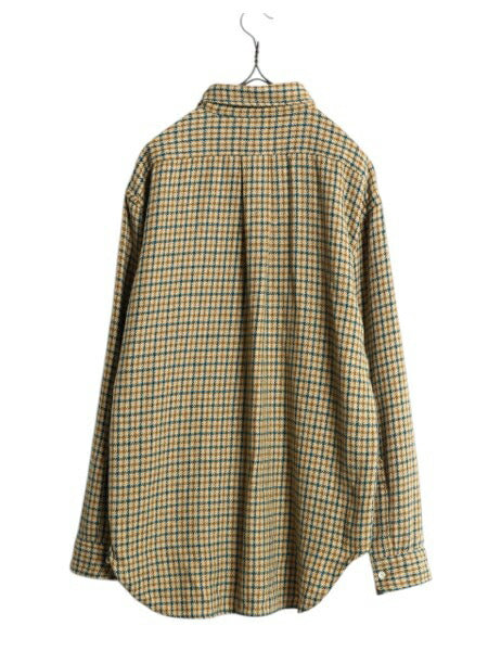 60s 70s ★ ガンクラブ チェック ウール ボタンダウン シャツ メンズ L ヴィンテージ フランネル ネルシャツ BD ポケット付き マルチカラー