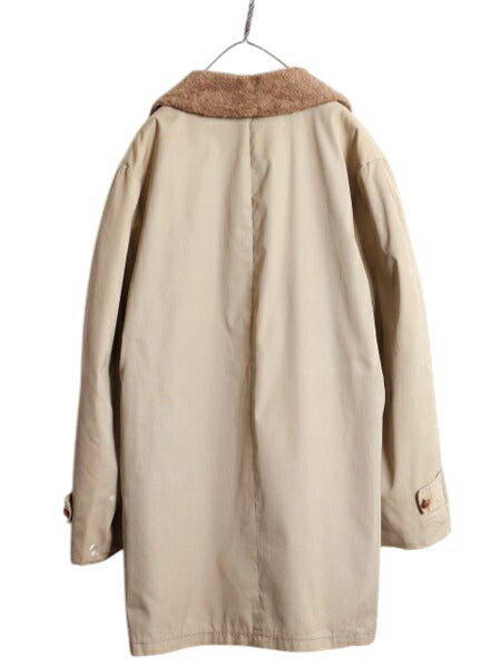 70s 筆記体タグ ★ エルエルビーン ギャング コート 44 メンズ XL / 古着 ヴィンテージ 内ボア 裏ボア ハーフコート 大きいサイズ ベージュ